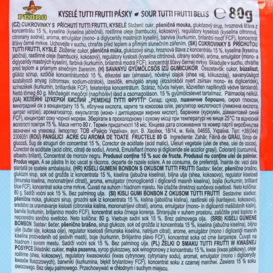 Jeleuri gumate acre cu aromă de fructe 80g