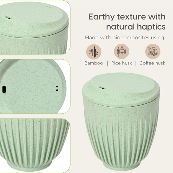 Cană retro cu capac Celeste Green 250ml