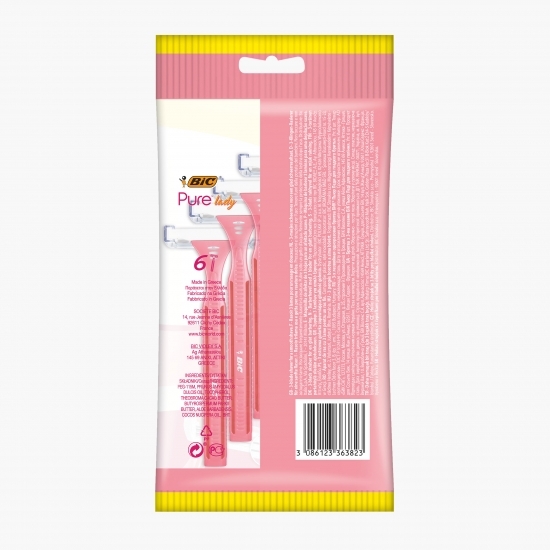 Aparat de ras Pure Lady 3 lame, 6 buc