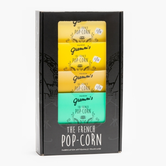 Cutie cadou 4 pliculețe popcorn cu ceai verde Matcha 120g