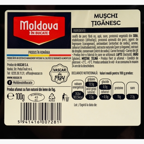 Mușchi țigănesc, feliat 100g