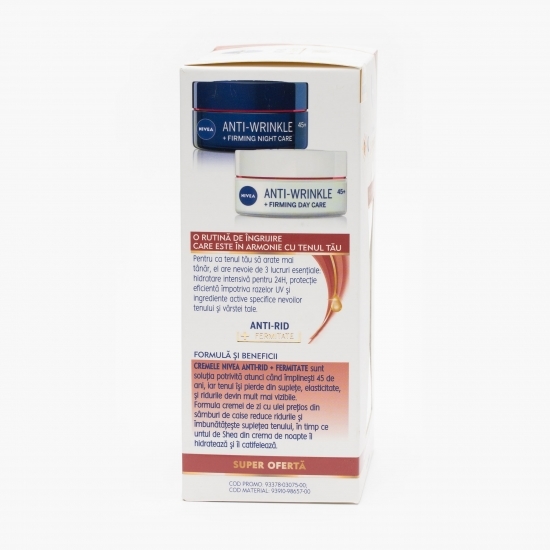 Duo pack Cremă de zi antirid + Cremă de noapte antirid, 2x50ml