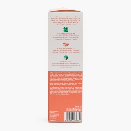 Odorizant difuzor cu beţişoare pentru casă, vanilie, 60ml