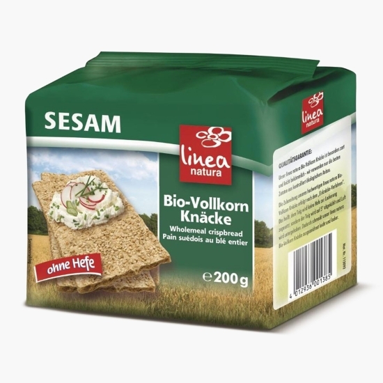Pâine ecologică crocantă din făină integrală de secară cu susan 200g