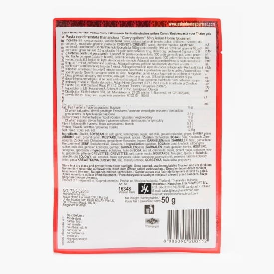 Pastă condimentată thailandeză pentru Yellow Curry, Thai 50g