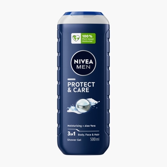 Gel de duș pentru bărbați Protect & Care 3în1, pentru corp, față și păr 0.5l