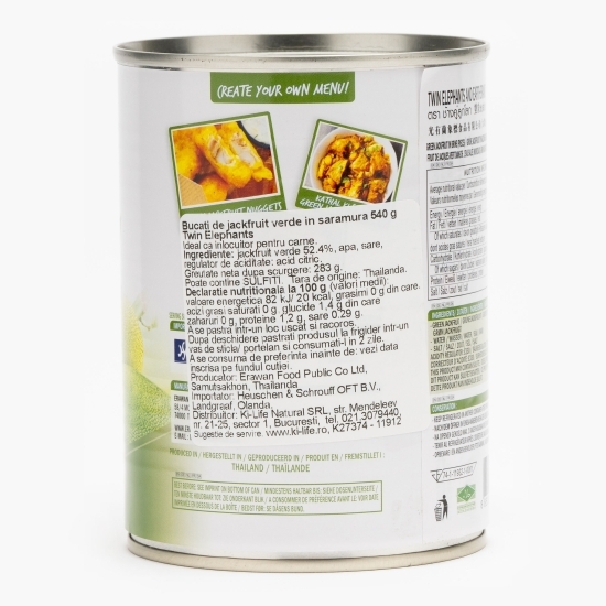 Bucăți jackfruit verde în saramură 540g