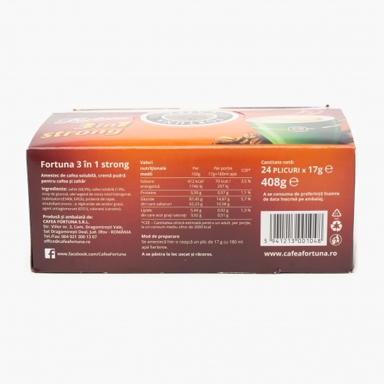 Strong 3în1 plicuri 24x17g, cafea instant
