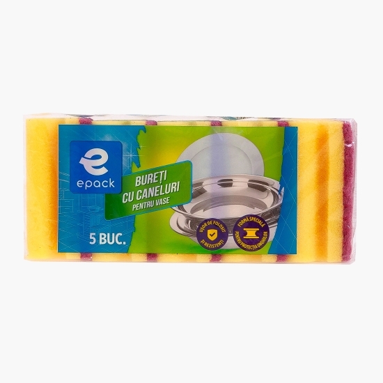 Bureți pentru vase cu caneluri 5buc
