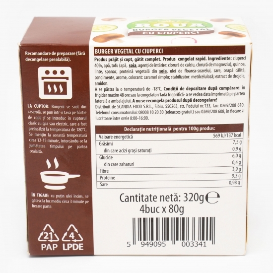 Burger vegetal cu ciuperci 320g