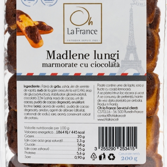 Madlene lungi marmorate cu ciocolată 200g