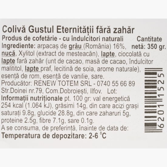 Colivă Gustul Eternității, fără zahăr 350g