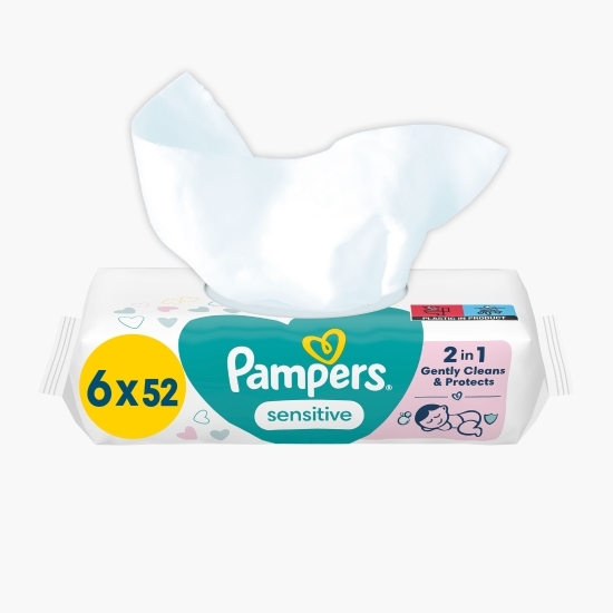 Șervețele umede pentru bebeluși Sensitive 6 pachete x 52 buc