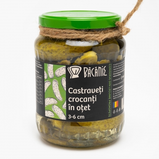 Castraveți crocanți în oțet, 3-6 cm, 375g