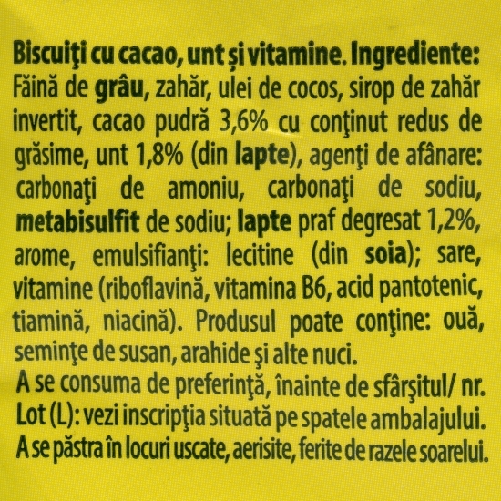 Biscuiți cu unt și cacao 90g