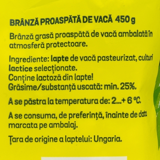 Brânză proaspătă grasă 450g