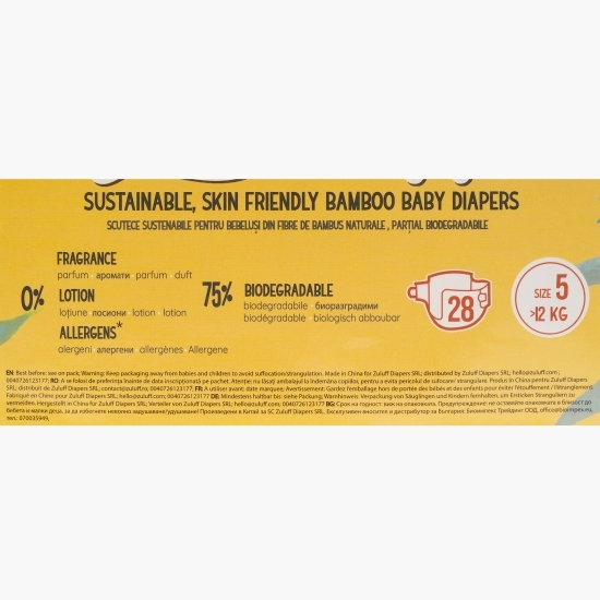 Scutece din bambus mărimea 5, >12kg, 28buc