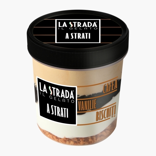 Înghețată cu cafea, vanilie și biscuiți amaretto A Strati 473ml