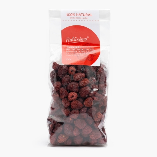 Zmeură deshidratată infuzată în suc de mere, fără zahăr 200g