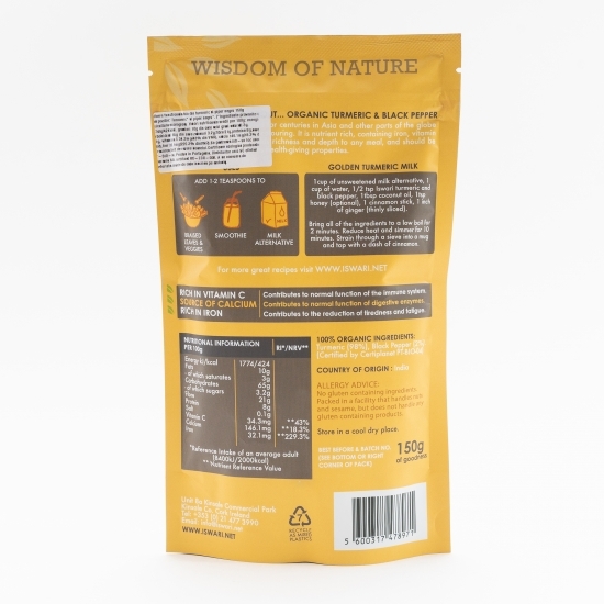 Pulbere funcțională eco din turmeric și piper negru 150g