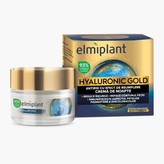 Cremă de noapte antirid cu efect de umplure, Hyaluronic Gold, 50ml
