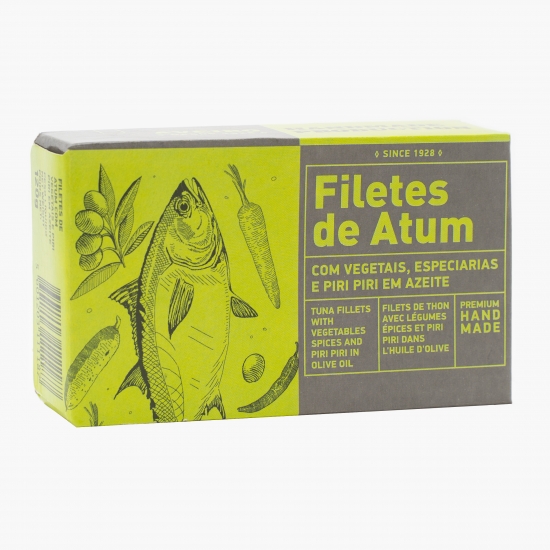 Ton file în ulei de măsline, legume, condimente 120g