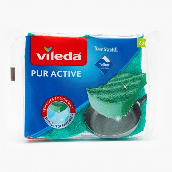 Bureți pentru vase din teflon Pur Active 2 buc