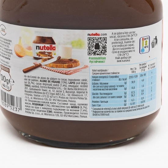 Cremă de alune de pădure cu cacao 700g