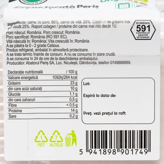 Carne tocată de porc, vită 900g