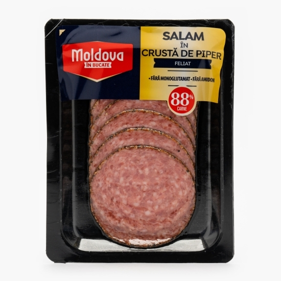 Salam în crustă de piper, feliat 100g