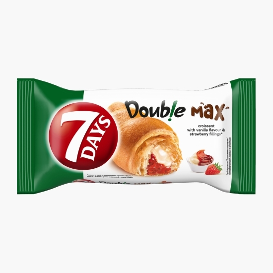 Croissant cu umplutură de vanilie & căpșuni Double Max 80g