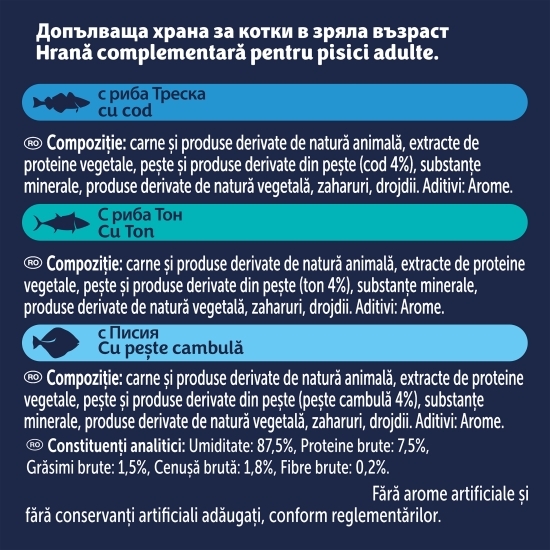Pachet mix hrană umedă pentru pisici Soup Fish Selection (cod, ton, pește Cambulă), 6x48g
