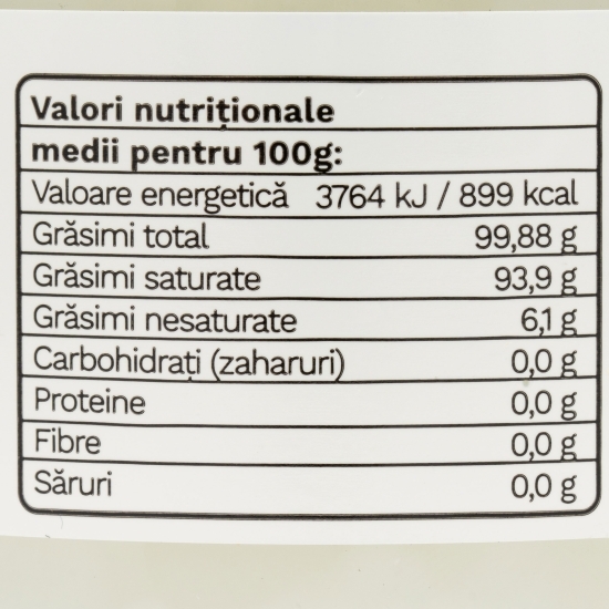 Ulei de cocos ecologic extravirgin, presat la rece 280ml