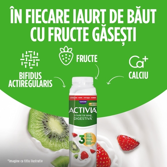 Iaurt de băut cu căpșuni și kiwi 320g