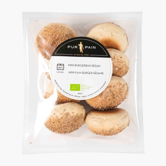 Mini chiflă Burger cu semințe de susan precoaptă , eco 8x30g 