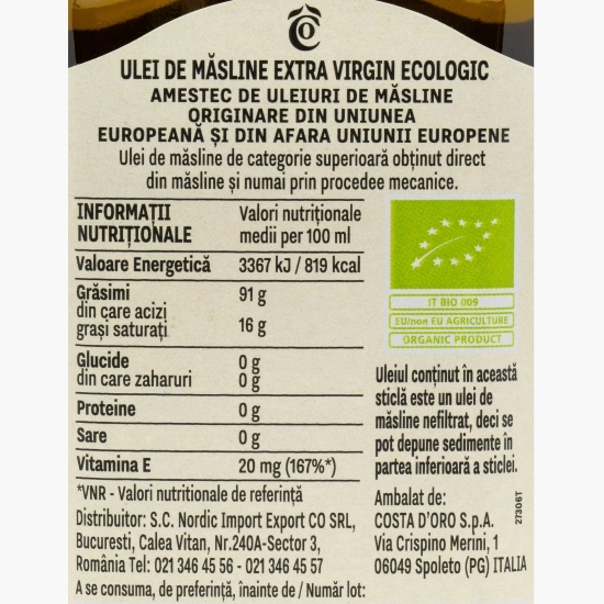 Ulei de măsline extravirgin eco, 0.5l