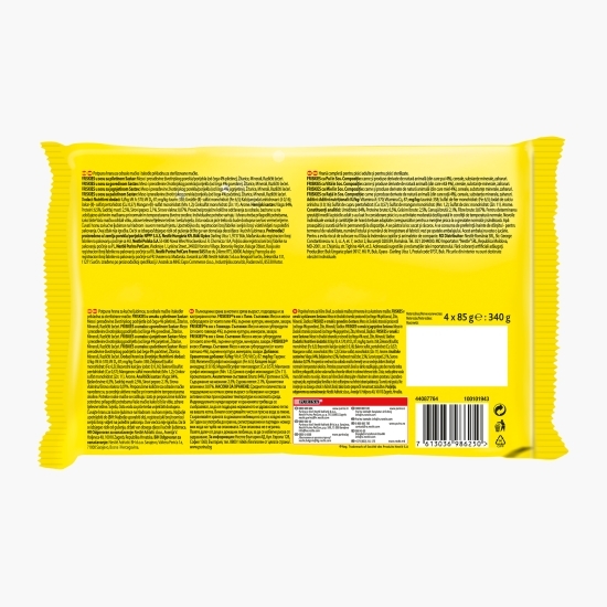 Hrană umedă pentru pisici adulte, 4x85g,cu pui, vită, miel și rață în sos