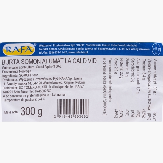 Burtă de somon afumată la cald 300g