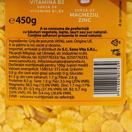Fulgi de porumb fără zahăr 450g