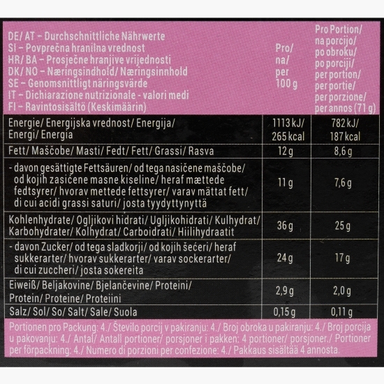 Înghețată cornet Rainbow Unicorn vanilie și zmeură 4x130ml