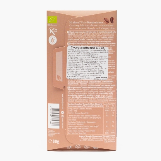 Ciocolată eco Coffe Time, 60g