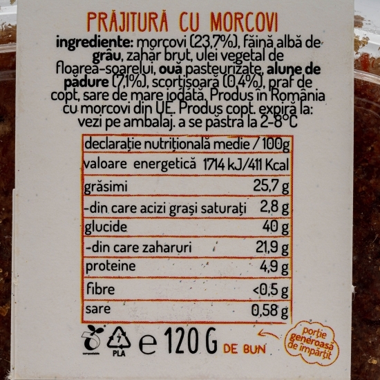 Prăjitură cu morcovi 120g