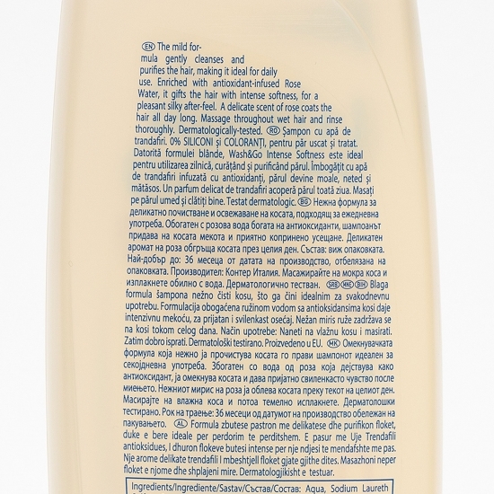 Șampon cu apă de trandafiri Intense Softness 400ml