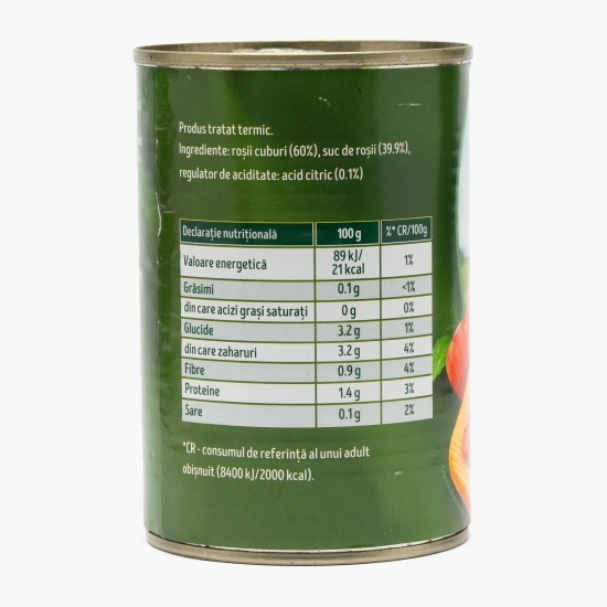 Roșii decojite cuburi 425ml