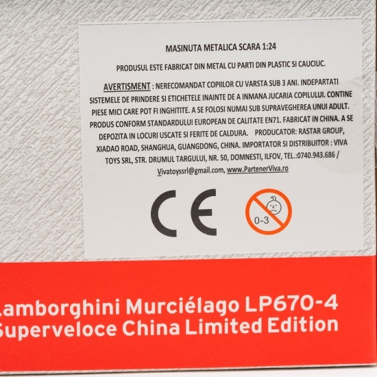 Mașinuță metalică Lamborghini Murcielago lP670-4 3+ ani
