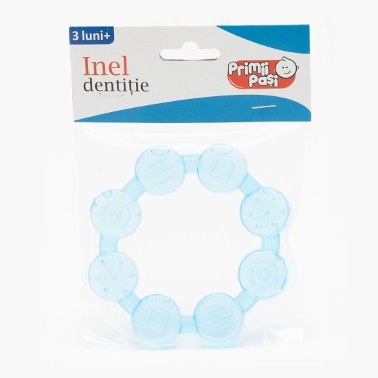Inel gingival cu biluțe, albastru, +3 luni
