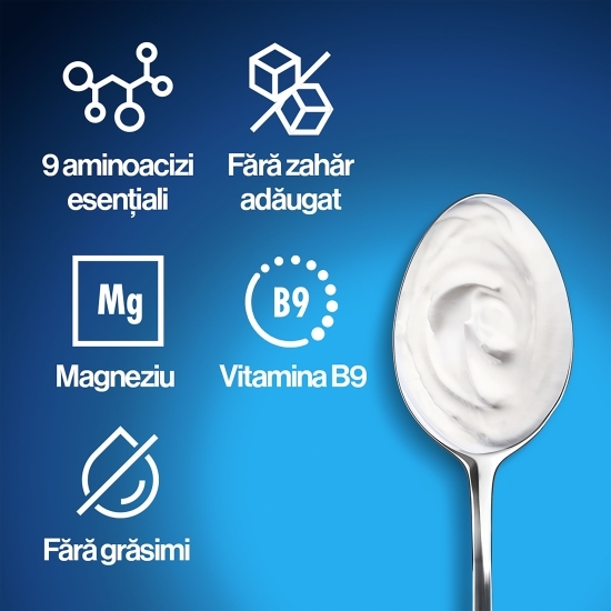  Produs lactat fermentat natur, bogat in proteine, 0% grăsime, 160g