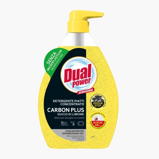 Detergent de vase concentrat Dual Power Carbon Plus cu lămâie 0.6l