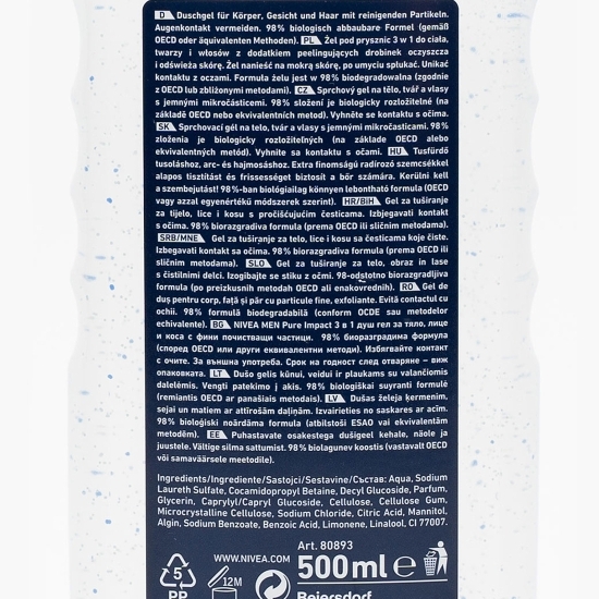 Gel de duş Men Pure Impact 0.5l