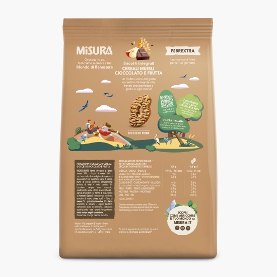 Biscuiți cu musli, ciocolată și fructe 230g